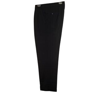 KIRKLAND Signature Men's 38x32 Black Pleated Italian Wool Dress Slacks Career